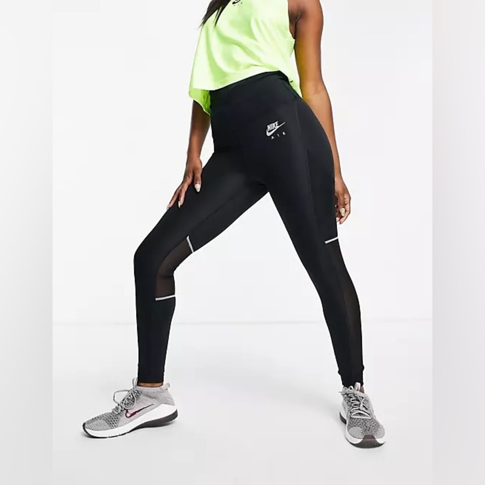 NWT Nike Dri-FIT Fast Leggings High Rise 7/8 Length Black Size M